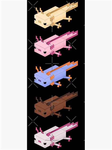 Minecraft Axolotl Line Art Print By Charloote Redbubble