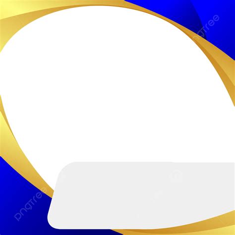 Blue Gold Twibbon Frame Social Media Template Transparent Background
