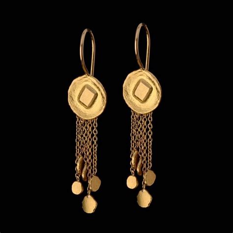 Delicate And Flowing K Solid Gold Dangle Earrings Fine Jewelry Etsy