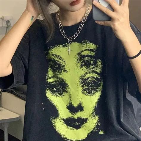 Y2k Grunge Summer Goth Clothing Female Loose Femal T Shirt Y2k Print