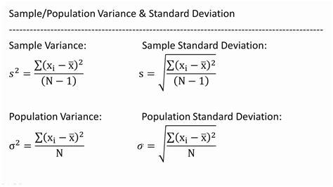 Sample And Population Variance And Standard Deviation Youtube