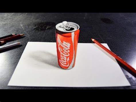 Next, we're going to draw some straight lines from the center outward. How To Draw A 3D Coca Cola Can On Paper - YouTube