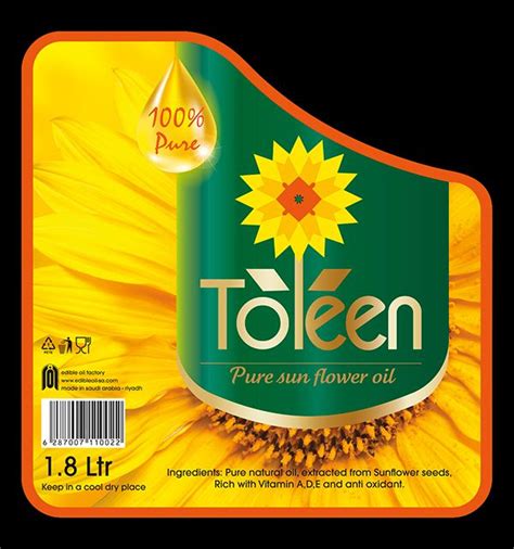 toleen sunflower oil label design oils bottle label design packaging labels design