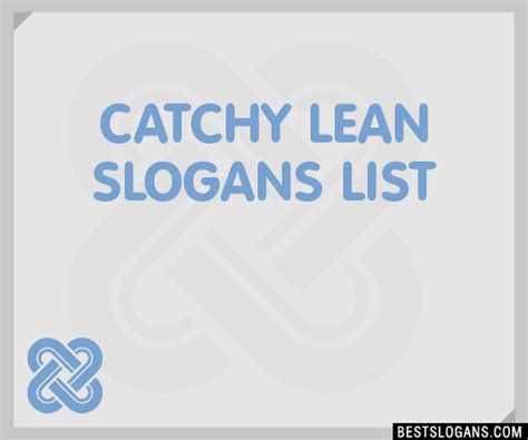 30 Catchy Lean Slogans List Taglines Phrases And Names 2021