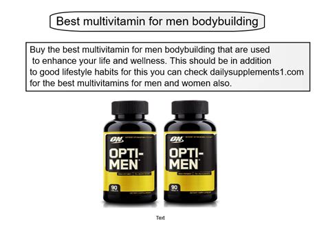 What are the best supplements for men over 50? Best multivitamin for men bodybuilding
