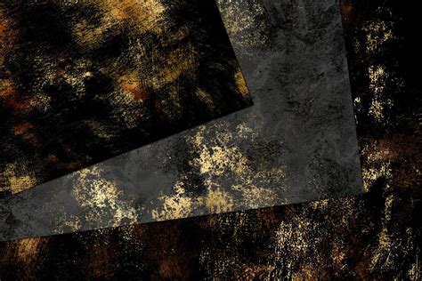 Dark Gold Grunge Digital Paper Black And Gold Distressed Etsy