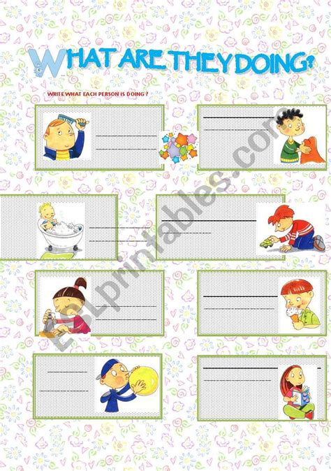 Present Continuous Writing Esl Worksheet By Patolin