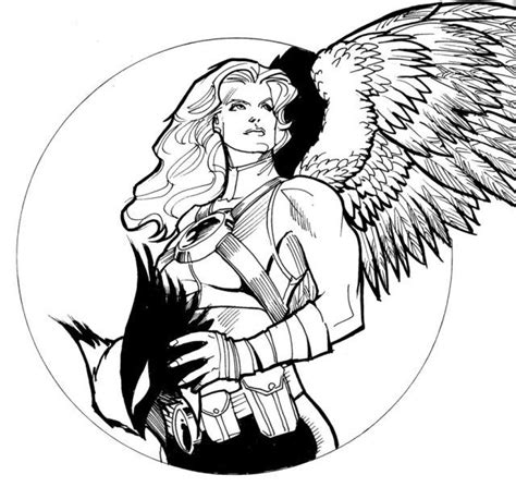 Hawkgirl Drawing Superheroes Coloring Pages For Girls