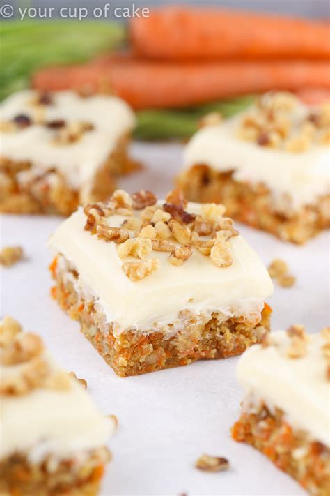Carrot Cake Blondie Bars With Cream Cheese Frosting Your Cup Of Cake