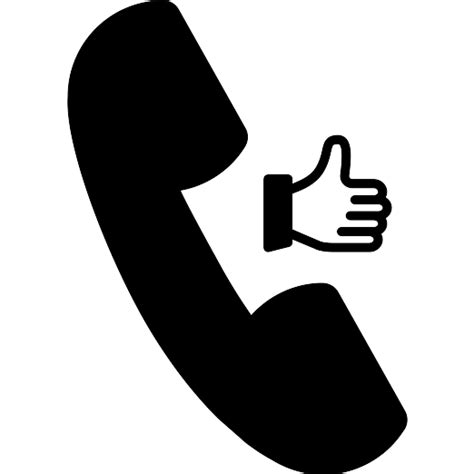 Auricular Call Symbol With Thumb Up Vector Svg Icon Svg Repo