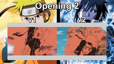 Naruto Shippuden Opening 2 Comparison Versions 1 2 Hd 60 Fps