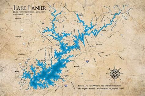 Lake Lanier Marinas Map