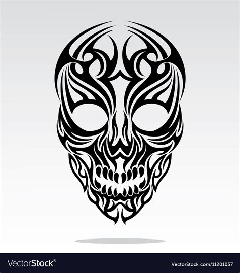 Tribal Skulls Tattoo Design Royalty Free Vector Image