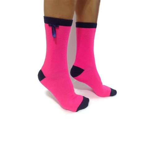 Items Similar To Neon Pink Socks Neon Pink Ankle Socks Boot Sock Neon Color Fashion Sock