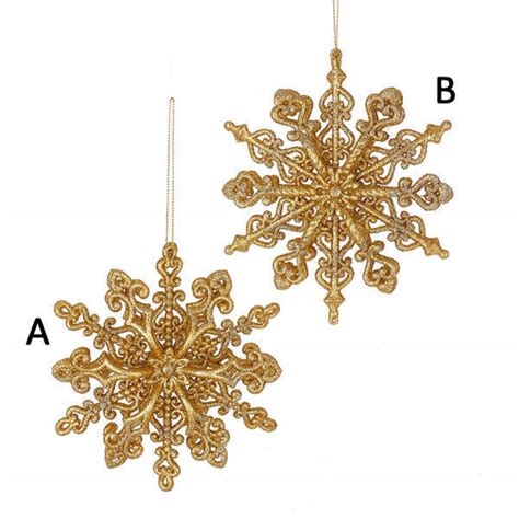 Gold Glittered Snowflake Ornament Item 106539 The Christmas Mouse