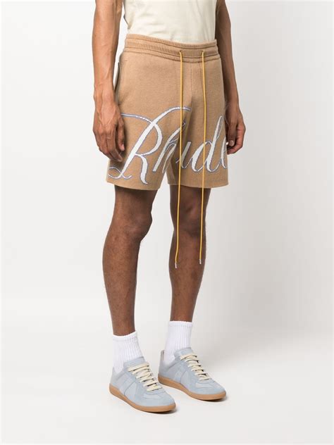 Rhude Intarsia Knit Logo Shorts Farfetch