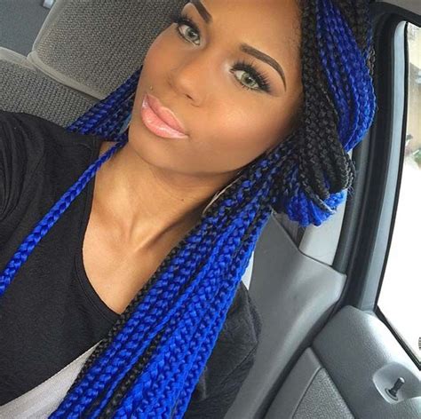 9 Amazing Blue Box Braids Hairstyles