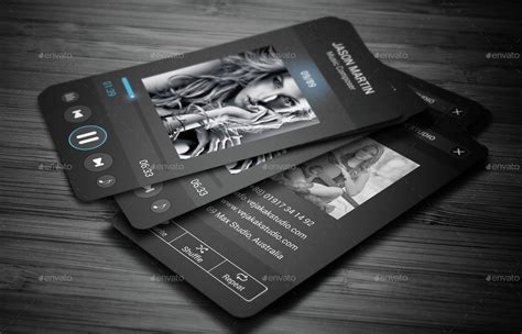 Music concert business card template. Music Player Style Business Card by vejakakstudio ...