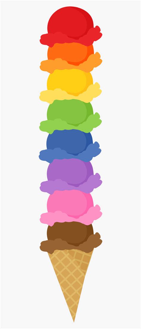 Cone Clipart Tall Rainbow Ice Cream Clip Art Free Transparent