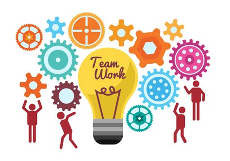 Teamwork Start The Team To Work Together Light Bulb Ideas Png