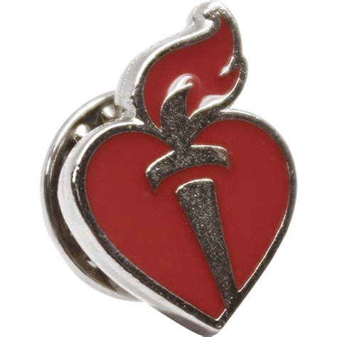 Heart And Torch Lapel Pin Silver 10 Pack