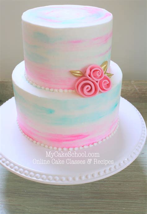 Watercolor Buttercream Cake Tutorial Cake Decorating Videos