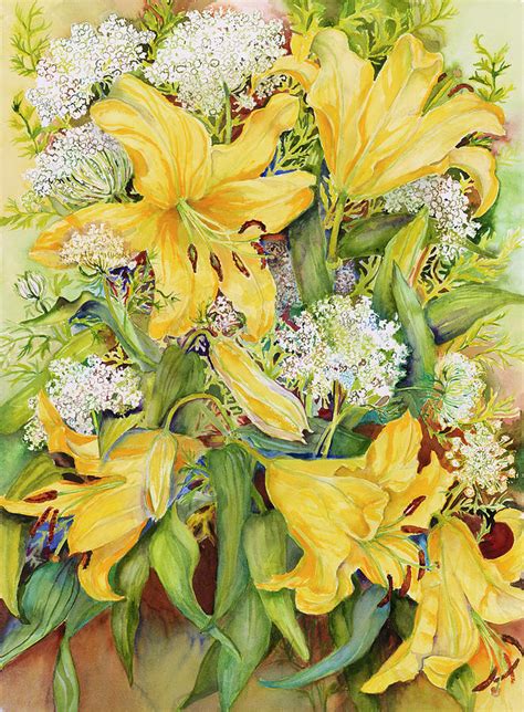 Bright Yellow Lillies Painting By Joanne Porter Fine Art America
