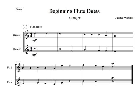 Beginning Flute Duets Jdw Sheet Music