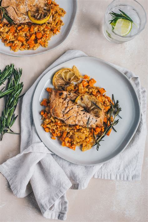 Paleo Lemon Rosemary Salmon With Cauliflower Fried Rice Low Carb