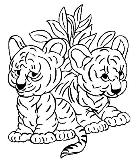 Coloriage Les bébés de Tigre dessin gratuit à imprimer