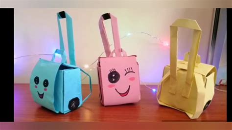 How To Make A Paper Backpack Or Trolley Bag Youtube