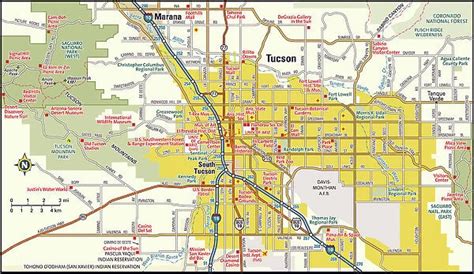 Tucson Arizona Area Map Photos Framed Prints Puzzles Posters