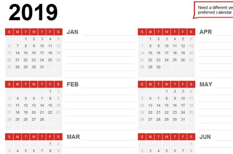 Any Year Calendar Any Year Calendar Template