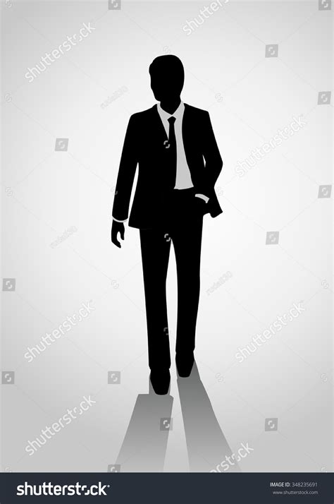 Silhouette Businessman Suit Walking Stock Vector Royalty Free 348235691