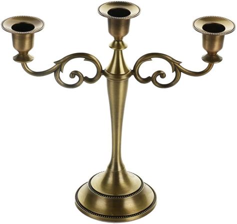 Iecool Antique Style Metal Pillar Centerpiece Chic Decor Candle Holders Bronze