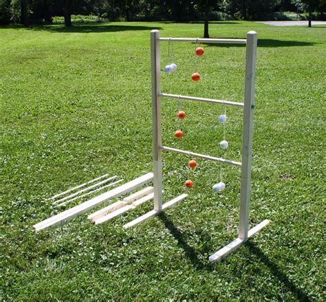 Ladder Ball Game Set Unpainted Wooden Ladderball Game Ladder