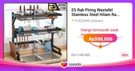 Es Rak Piring Wastafel Stainless Steel Hitam Rak Wastafel Peralatan Dapur Rak Piring Stainles