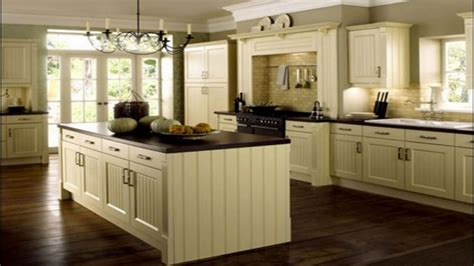 cream kitchen cabinets  black countertops youtube