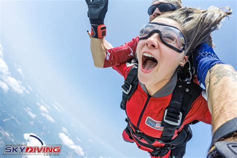 Young Woman Hair Blowing Back During Freefall At Wisconsin Skydiving