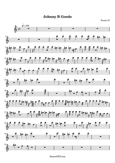 Johnny B Goode Sheet Music Johnny B Goode Score •