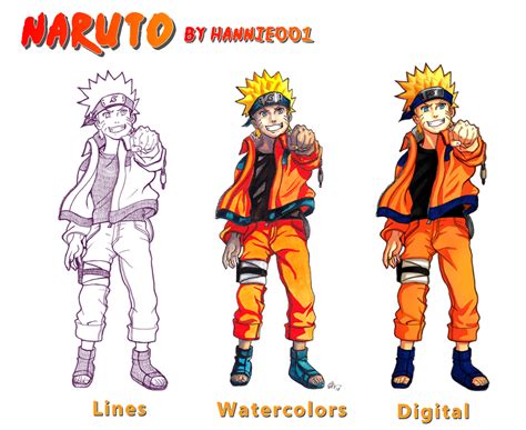 Naruto Traditional Vs Digital By Hannie001 On Deviantart