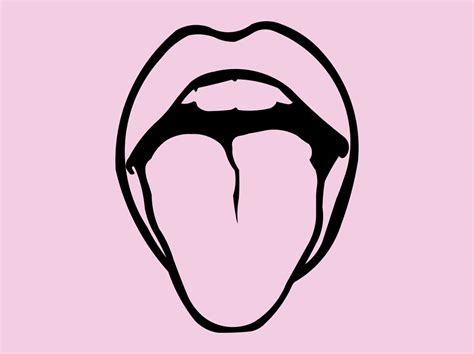 Sticking Tongue Out Vector Footage Of A Pair Of Lips Cartoon Graphics Of A Sexy Mouth With