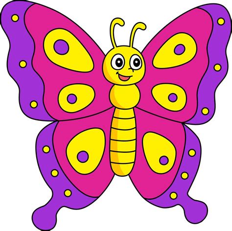 Mariposa Dibujos Animados Color Clipart Ilustración 6326256 Vector En