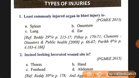 Types Of Injury Paper 2014151617 Neet Pgdnb Cet And Aiims Pg Youtube