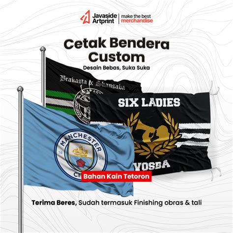 Custom Cetak Bendera Printing Bahan Tc Peles Javaside Artprint
