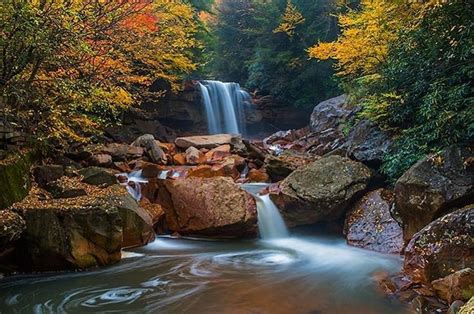 Westvirginiafallfoliagewaterfalls Falls Photo By Joseph