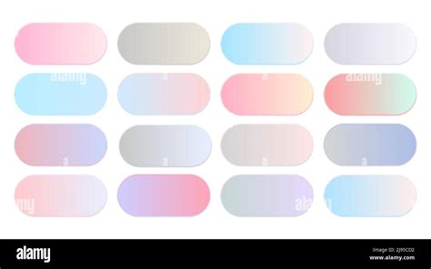 Soft Pastel Color Gradients Combination Big Set Stock Vector Image