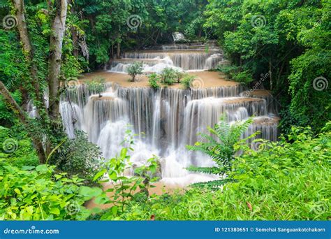 Huai Mae Kamin Beautiful Waterfall Stock Image Image Of Motion