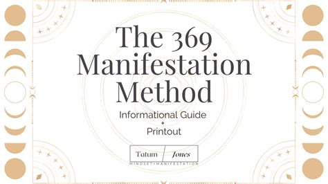 The 369 Manifestation Method Guide Printable Workbook