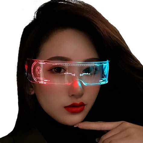 Women Cyberpunk Led Glasses Flashingfixed Light Colors With Batteries